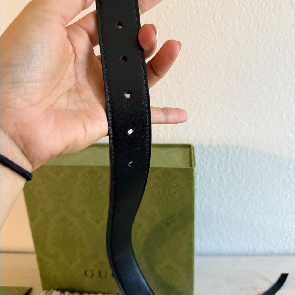 Gucci GG Marmont reversible belt Black and Gray with Iconic GG Buckle women’s‎ - Picture 4 of 6